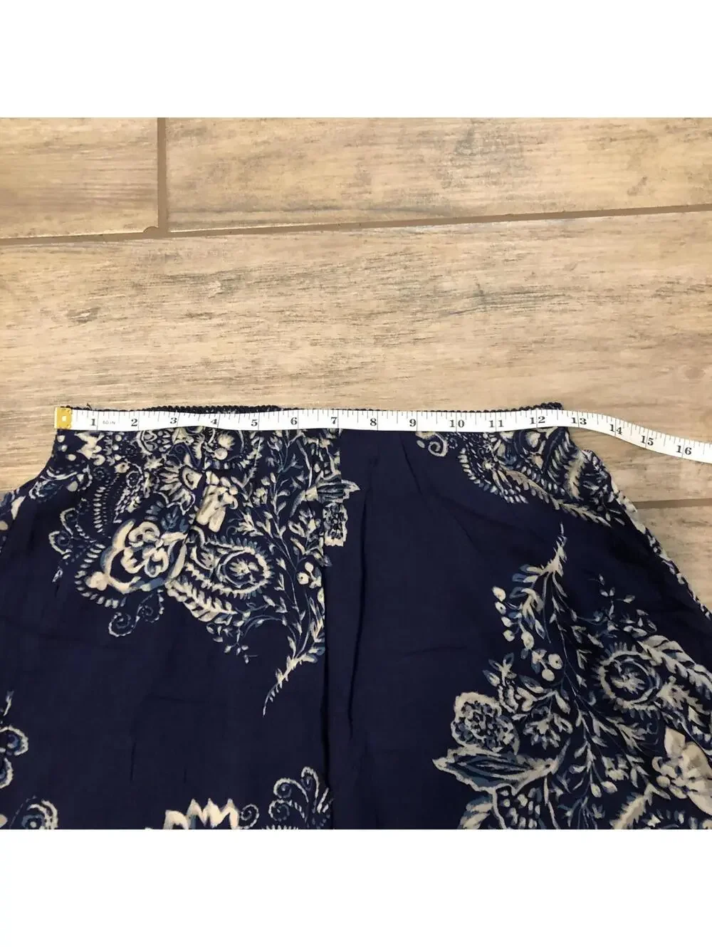 Free People I‎ Like Your Style Navy Blue Paisley Boho Mini Slip Skirt Size Small